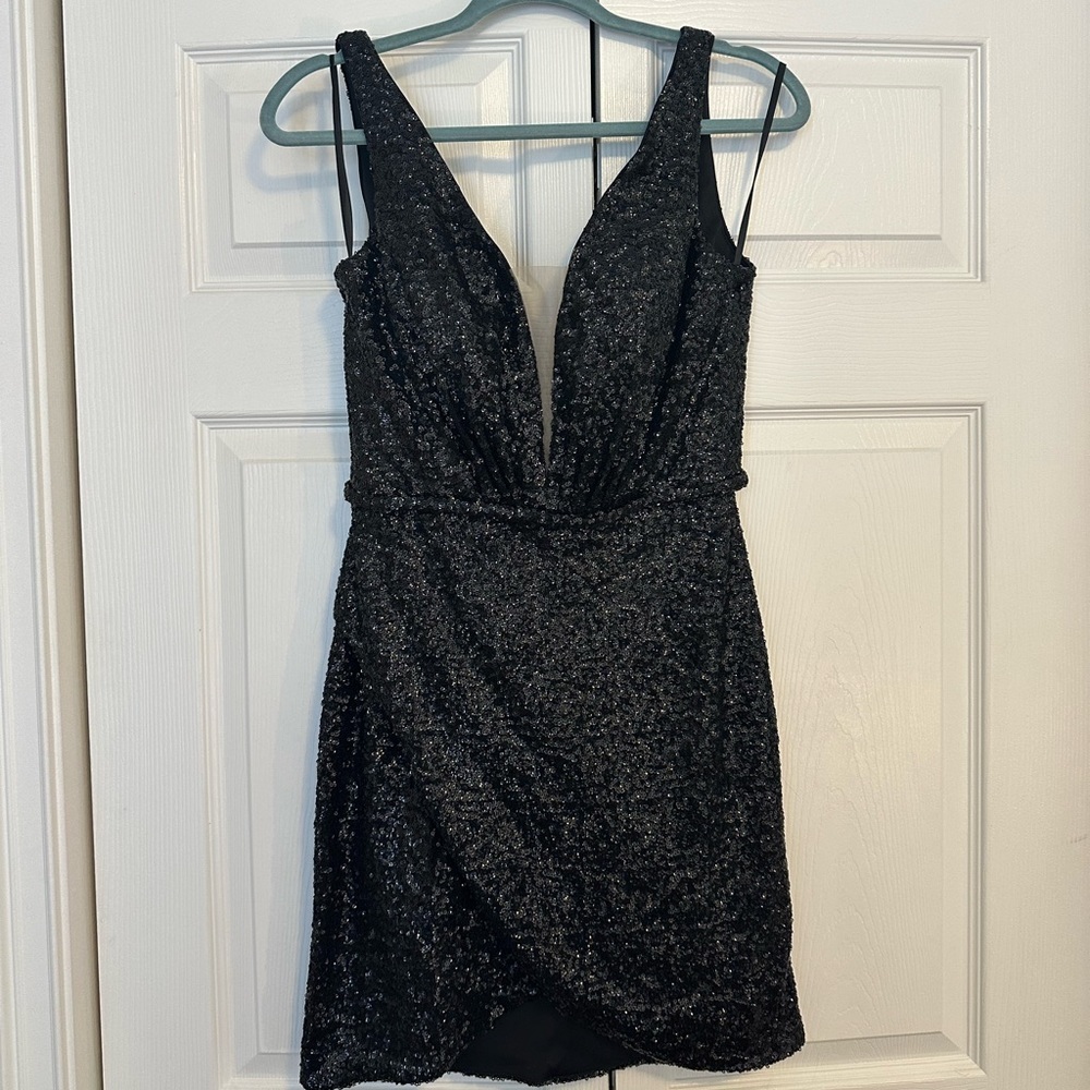NWT black sequin cocktail dress